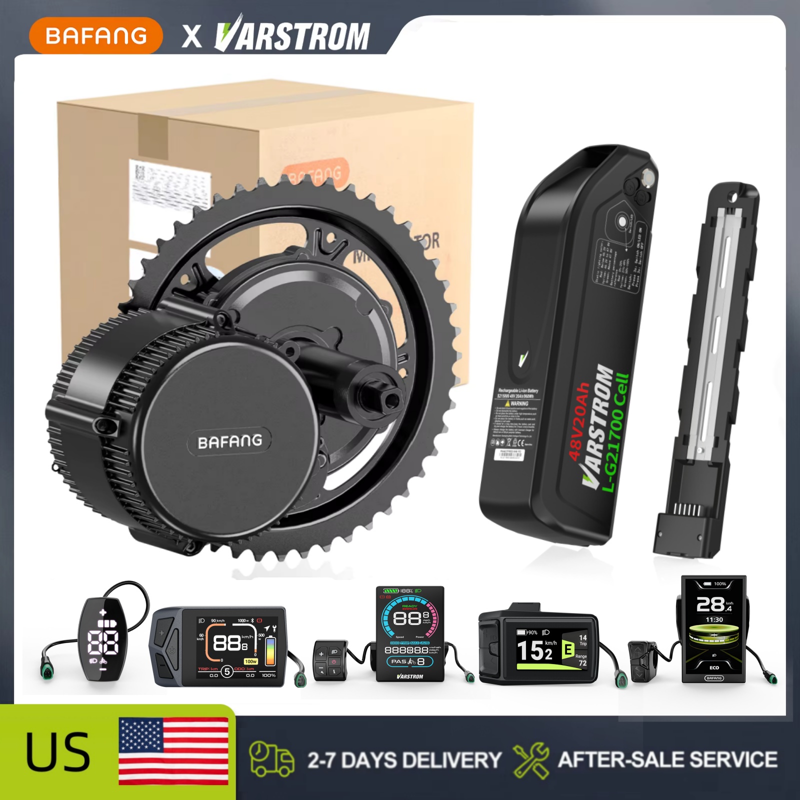 Side Hung Mid Drive Motor Kit - [Em estoque nos EUA] Kit de